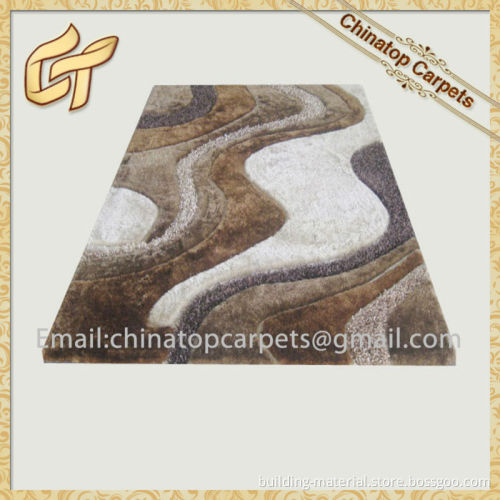 Hand tufted silk shaggy rug